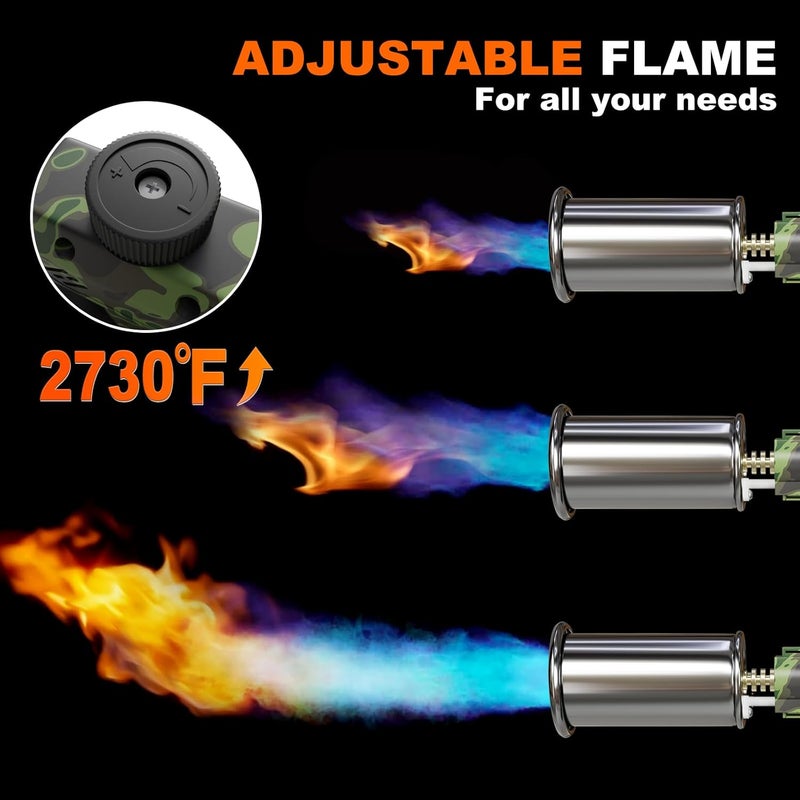TAUSOM Propane Torch Gun with Adjustable Knob - Kitchen Blow Torch for Cooking, Welding, Steak Searing & Charcoal Starter, Propane Torch Gun for Christmas & Birthday Gift - Image 3